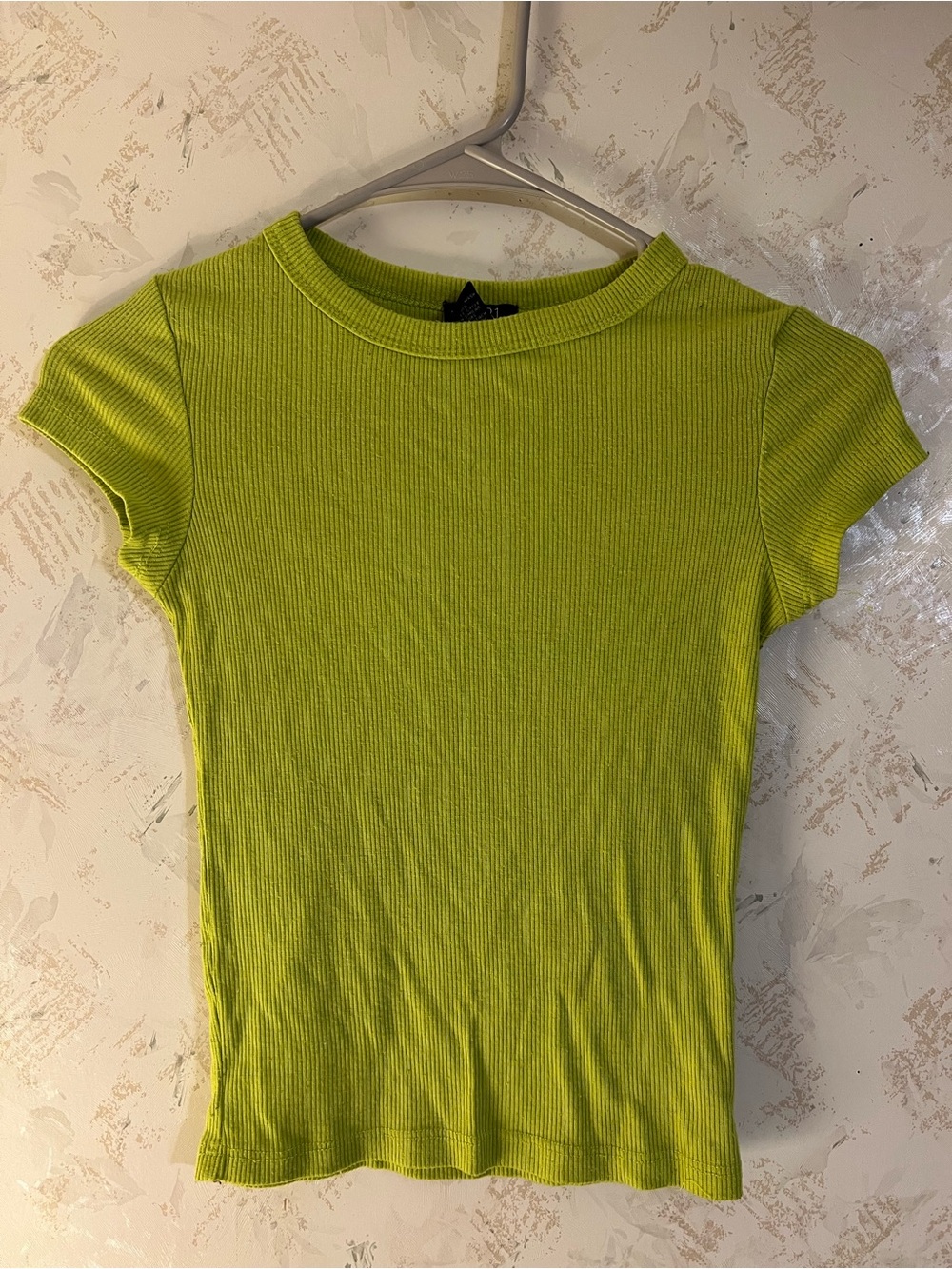 Rue21 Women’s Ribbed Short Sleeve Top - Lime Green